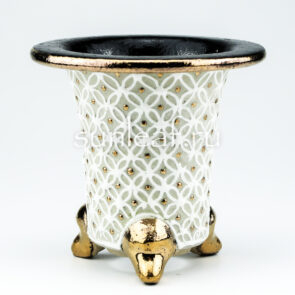 Горшок Фукиран Фуран "Белый орнамент" высокий